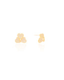 Brinco Três Corações Cravejados Cristal Banhado a Ouro 18K