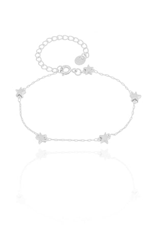 Pulseira Elos Mini Estrelas Ródio Branco