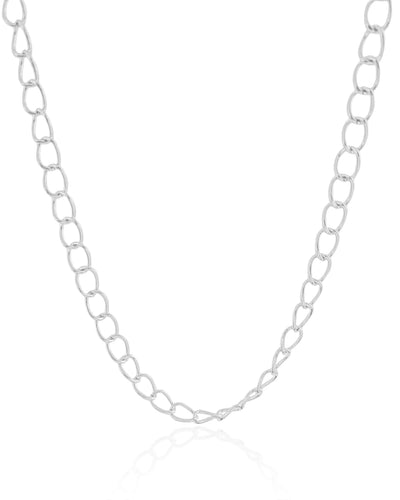 Choker Elos 7 mm Ródio Branco - 32 cm