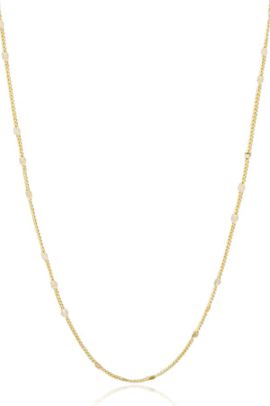 Gargantilha Longa Chapinhas Achatadas Banhado a Ouro 18K