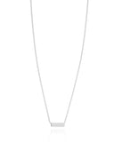 Gargantilha Pingente Retângulo Liso Ródio Branco - 45 cm
