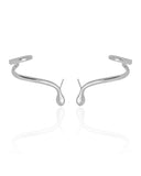 Ear Cuff Cobra Lisa Ponto de Luz Cristal 3.0 cm Ródio Branco