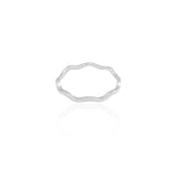 Anel Ondas Liso 1 mm Tamanho 21 Ródio Branco