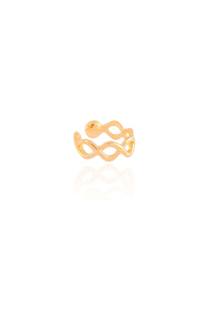 Piercing Entrelaçado Vazado Banhado a Ouro 18K