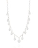 Gargantilha Coração Gota Cristal Ródio Branco - 40 cm