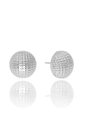 Brinco Meia Bola Pipoca Tamanho P Ródio Branco