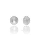 Brinco Meia Bola Pipoca Tamanho P Ródio Branco