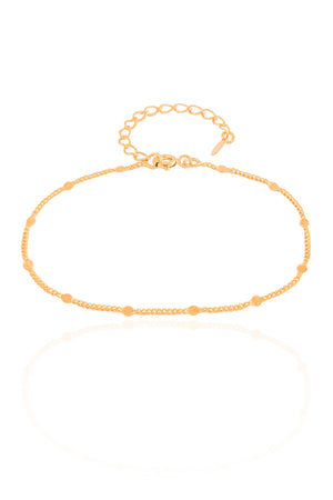 Pulseira Grumet Plaquinhas 2 mm Banhado a Ouro 18K