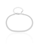 Pulseira Malha Fita 3 mm Ródio Branco