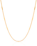 Gargantilha Longa Grumet Achatada Banhado a Ouro 18K - 80 cm