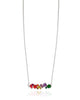 Gargantilha Veneziana Cristal Colorido Ródio Branco
