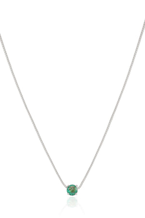 Gargantilha Veneziana Ponto de Luz Turmalina 5 mm Ródio Branco - 45 cm