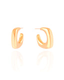 Brinco Argola Quadrada Lisa ABS 2.6 cm Banhado a Ouro 18K