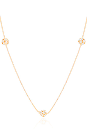 Gargantilha Bola com Zircônia Cristal Banhado a Ouro 18K - 40 cm