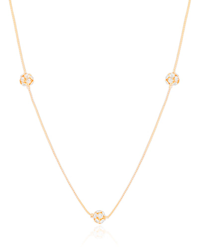 Colar Bola com Zircônia Cristal Banhado a Ouro 18K - 40 cm