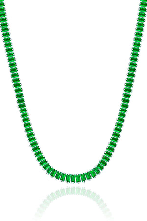 Choker Cristal Esmeralda Ródio Branco