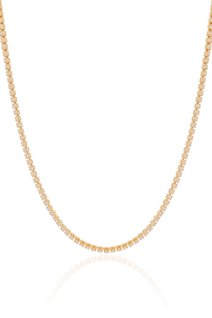 Choker Riviera Cristal 1.75 mm Banhado a Ouro 18K