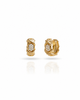 Brinco Argola Trançada Cravejada Cristal 1.5cm