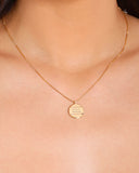 Gargantilha com Pingente Redondo Personalizado Banhado a Ouro 18K