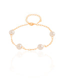 Pulseira Elos Pérolas 8 mm Banhado a Ouro 18K