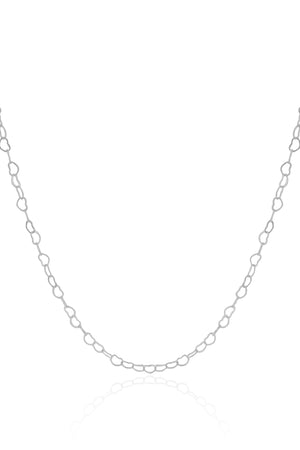 Choker Corações Vazados 3 mm Ródio Branco