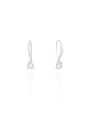 Brinco Gancho Gota Cristal Ródio Branco