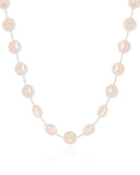 Choker Pérolas Achatadas 8 mm Ródio Branco