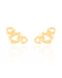 Ear Cuff Orgânico Vazado Liso Banhado a Ouro 18K