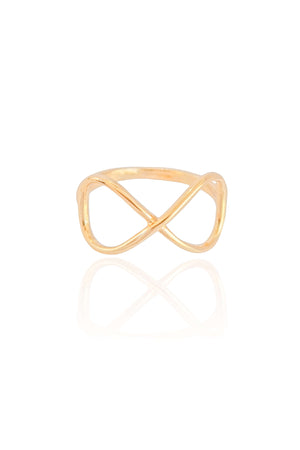 Anel Infinito Tamanho 17 Banhado a Ouro 18K