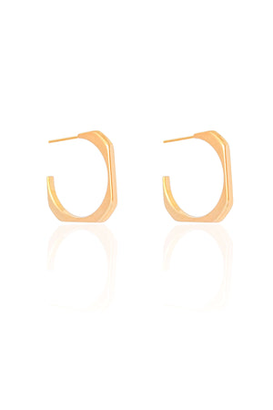 Brinco Argola Quadrada Lisa 2.0 cm Banhado a Ouro 18K