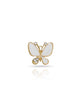 Broche Borboleta Esmaltado Branco com Detalhes Cravejado Cristal