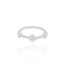 Anel Trevo Cristal Tamanho 15 Ródio Branco