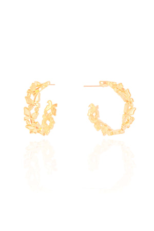 Brinco Argola Borboletas 2.1 cm Banhado a Ouro 18K