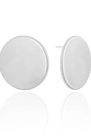 Brinco Redondo Liso 3.7 cm Ródio Branco