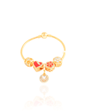 Pulseira Berloque Pingente Coração Cravejado