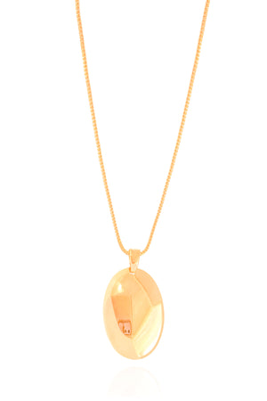 Gargantilha Veneziana Oval Liso Banhado a Ouro 18K - 45 cm