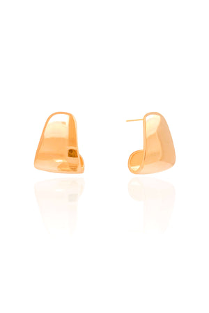 Brinco Argola Achatada Lisa 1.7 cm Banhado a Ouro 18K