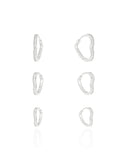 Brinco Trio Argola Coração Cravejado Cristal