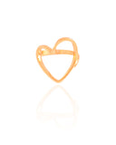 Anel Coração Vazado Tamanho 21 Banhado a Ouro 18K