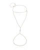 Pulseira Hand Chain com Zircônia Ródio Branco
