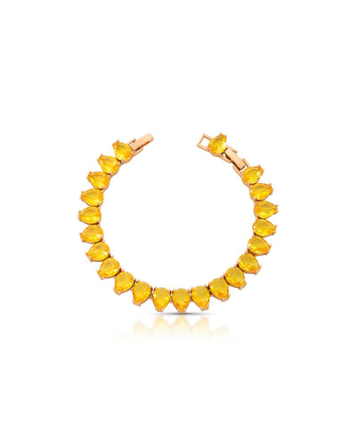 Pulseira Riviera Gota Citrino com Fecho Gaveta Click