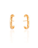 Ear Hook Martelado Banhado a Ouro 18K