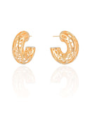 Brinco Argola Tubo Tela 3.1 cm Banhado a Ouro 18K