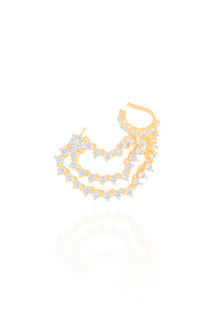 Ear Line Ponto de Luz Cristal ? Unidade (Peça Avulsa) ? Banhado a Ouro 18K