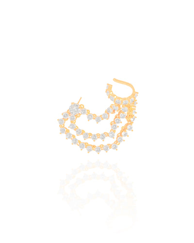 Ear Line Ponto de Luz Cristal - Unidade (Peça Avulsa) - Banhado a Ouro 18K