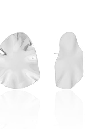 Brinco Orgânico Oval Ródio Branco