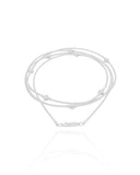 Pulseira Corda de Violão Trevos Ródio Branco