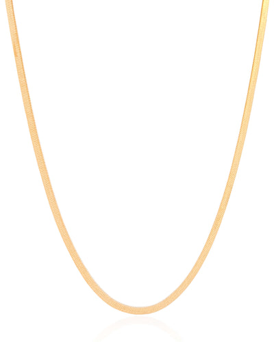 Gargantilha Malha Fita 3 mm Banhado a Ouro 18K - 40 cm
