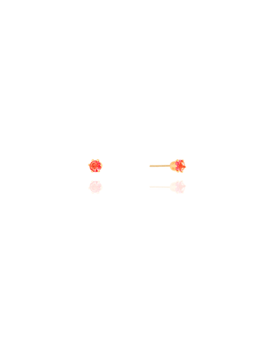 Brinco Ponto de Luz Safira Rosa 3 mm