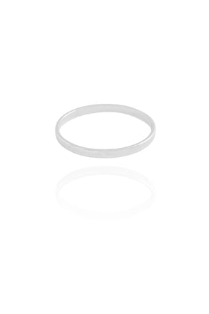 Anel Flat Liso Tamanho 19 Ródio Branco